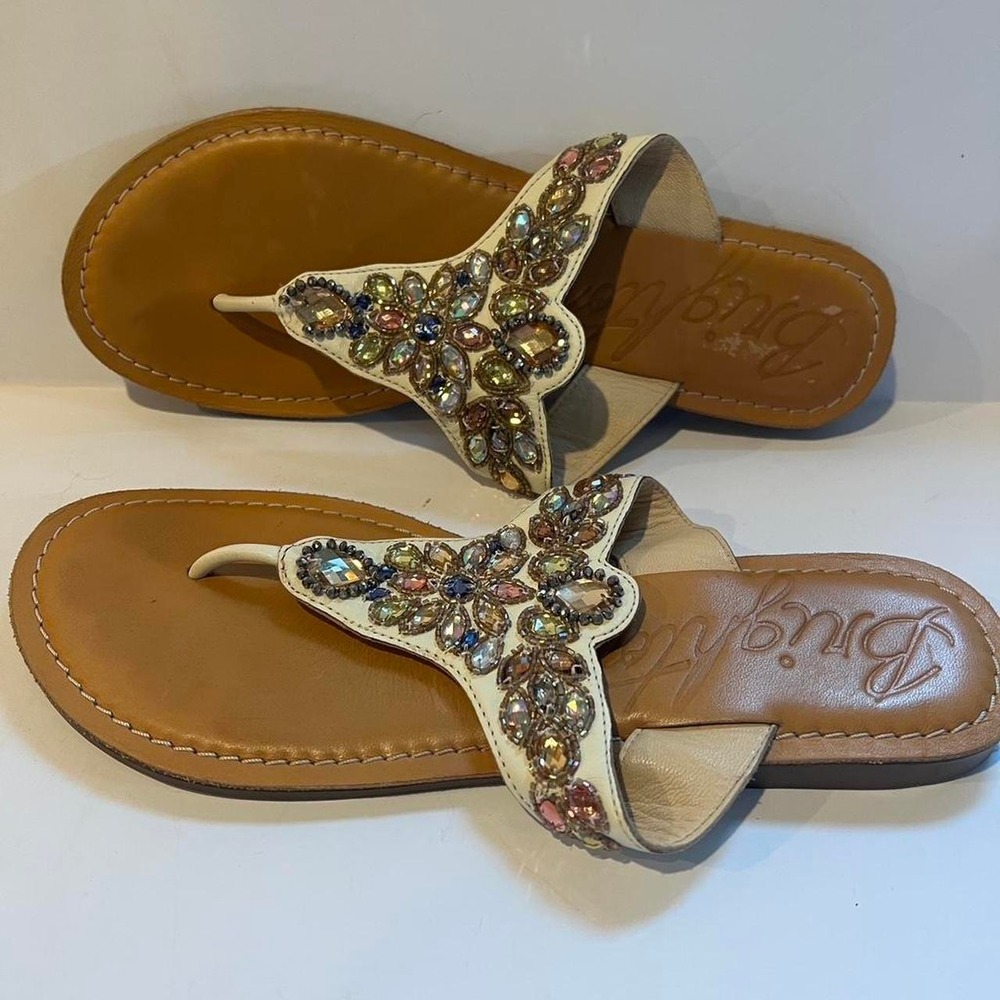 Brighton Size 9 Jeweled Flip Flops